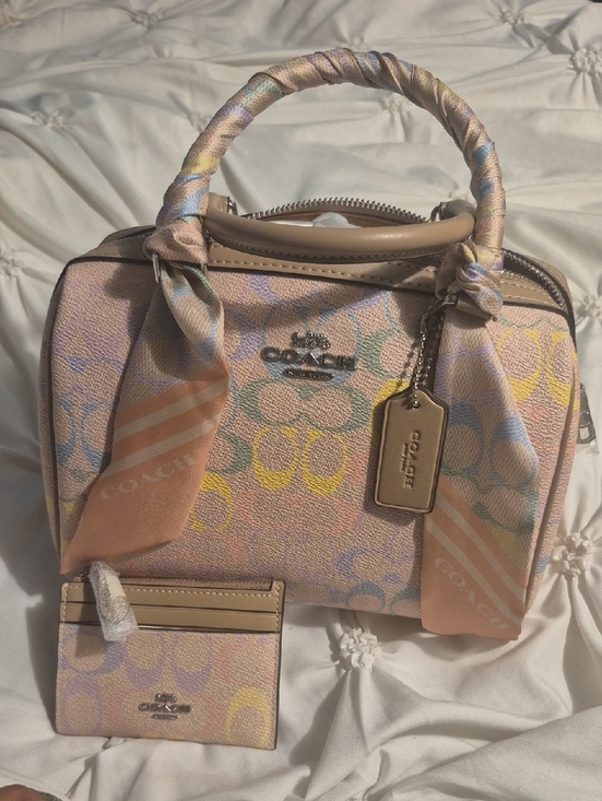 Coach Handbags - Coach Pastel Rainbow Multi Signature Wallet